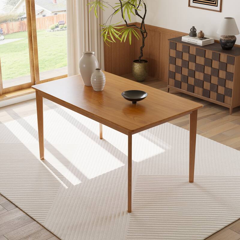 5-Piece Wood Dining Table Set with Upholstered Chairs, Kitchen Table Set with Spacious Tabletop for Dining Room