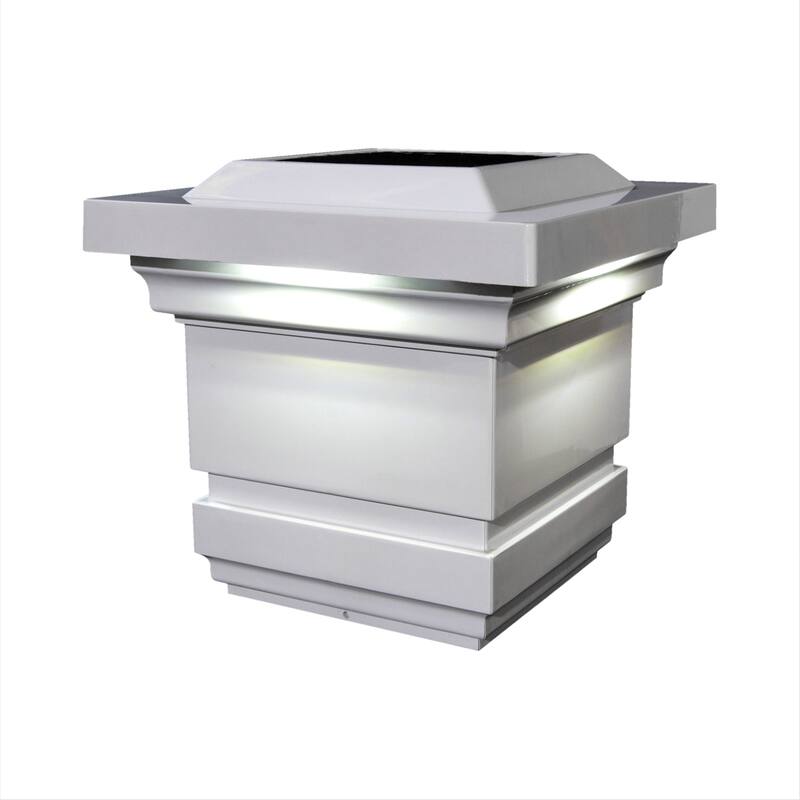 Classy Caps 4x4 White PVC Classy Solar Post Cap (Set of 2)