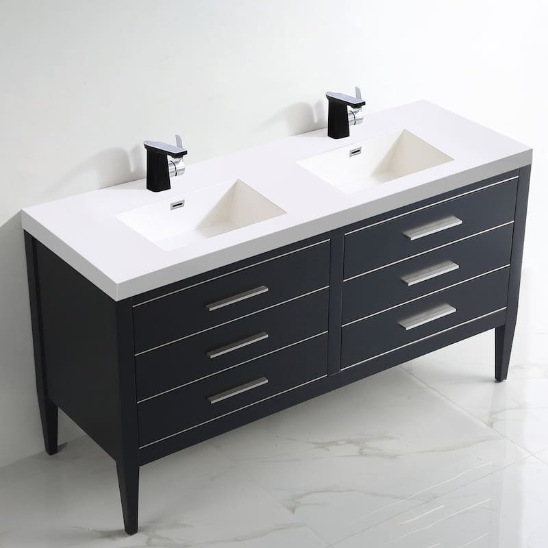 Ayer 60" Double Bathroom Vanity Set