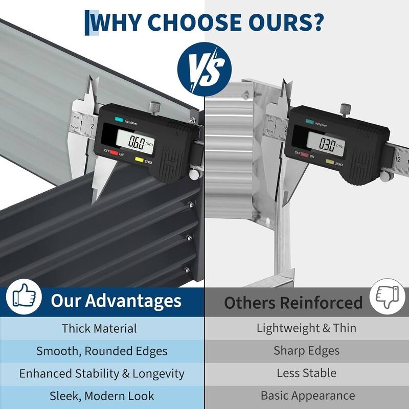 6x3x1 ft Galvanized Raised Garden Bed, Steel Planter Boxes with Zippered Cover Doors