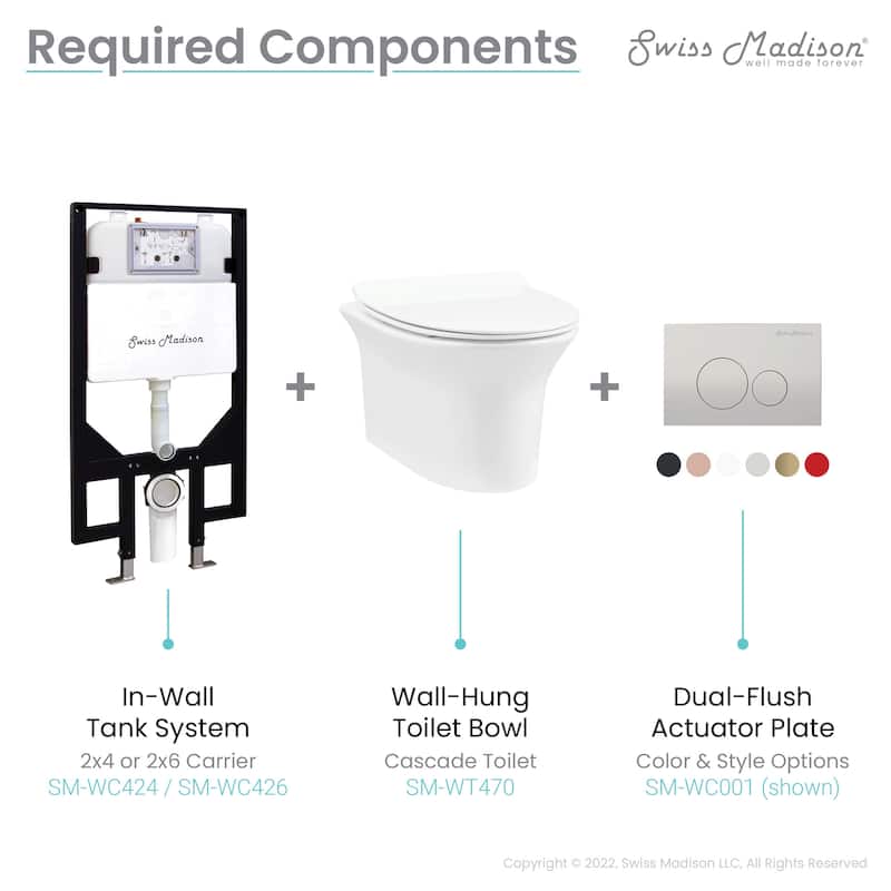 Cascade Wall-Hung Elongated Toilet Bowl