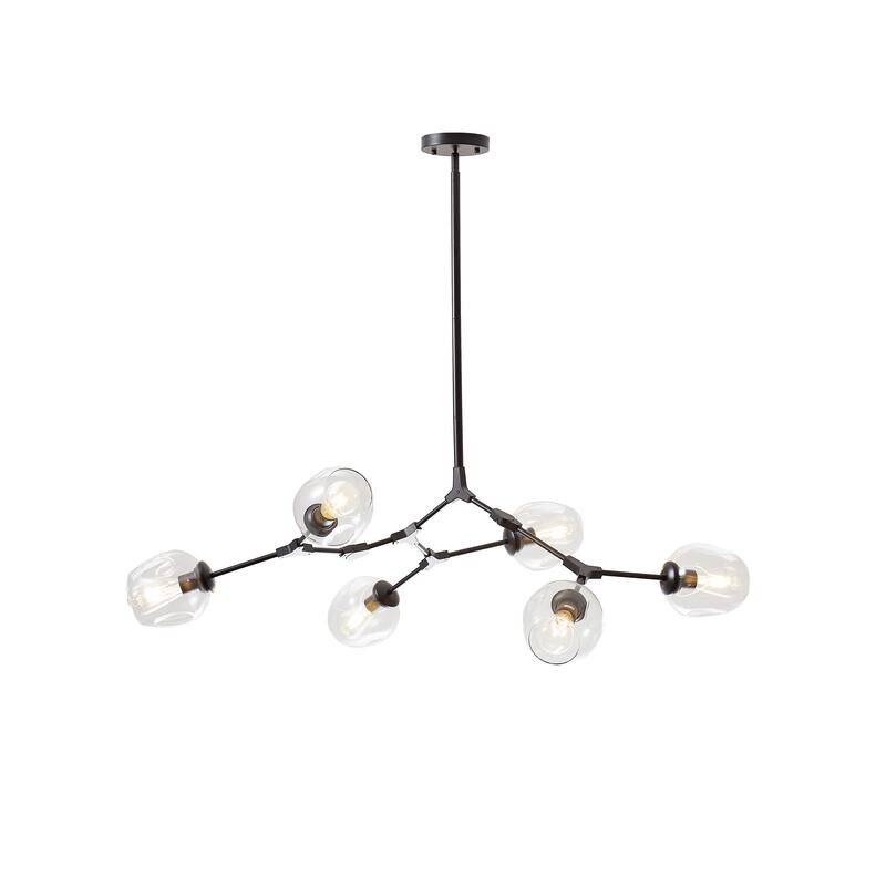 Belladepot Black Modern Full-angle Adjustable Chandelier with Clear Glass Shade