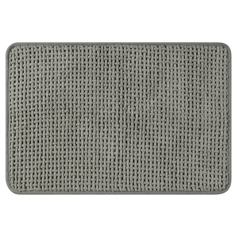 Chenille Bathroom Rugs, Non Slip Bath Mat Carpet for Bathroom Floor, Shower