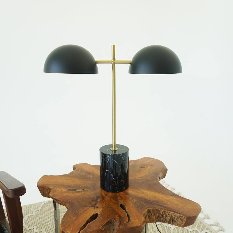 Lepo Dual Dome Modern Table Lamp with Marble Base