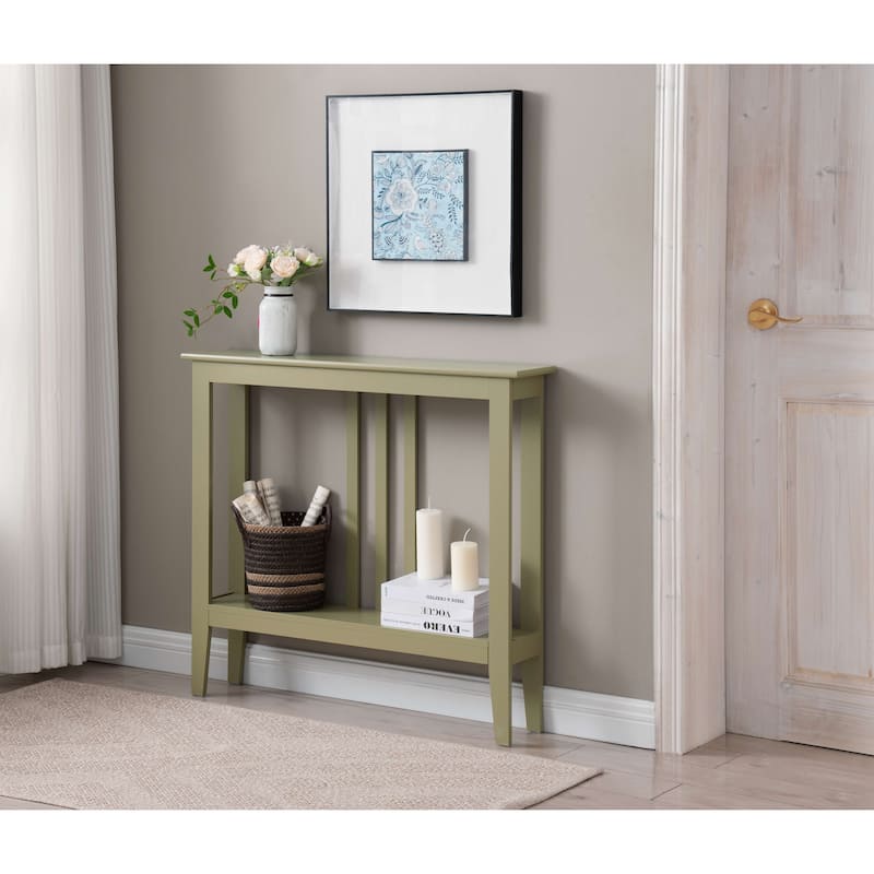 Balfour Collection Wood Modern Console Table with Shelves 36" - Lemon Pepper