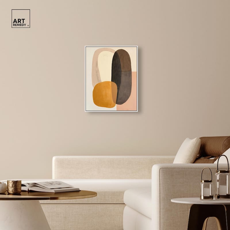 Burnt Ochre Orbit Canvas by Art Remedy