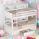 preview thumbnail 1 of 11, Twin Size Bunk Bed with Built-in Shelves Beside both Upper and Down Bed and Large Storage Drawer,Multifunctional Bunk,White White