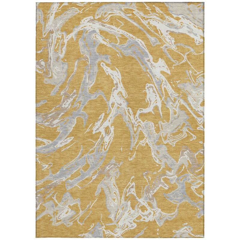 HomeRoots Abstract Transitional Rectangle Outdoor Rug