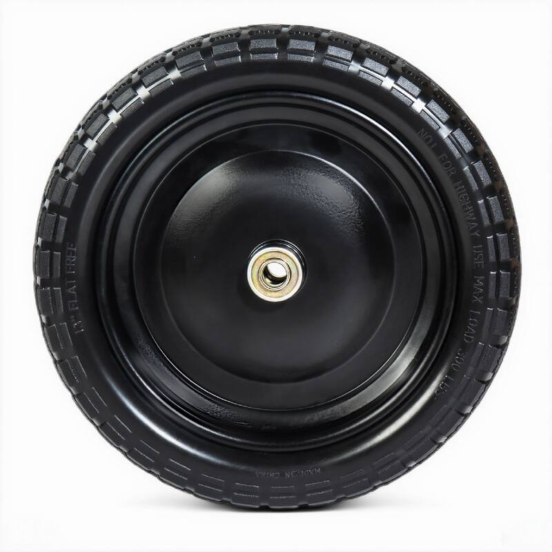 13 Inch Solid Rubber Tires 4.00-6 Flat Free Wheels with 2.2" Offset Hub Replacement for Gorilla Cart, Hand Truck(Set of 1)