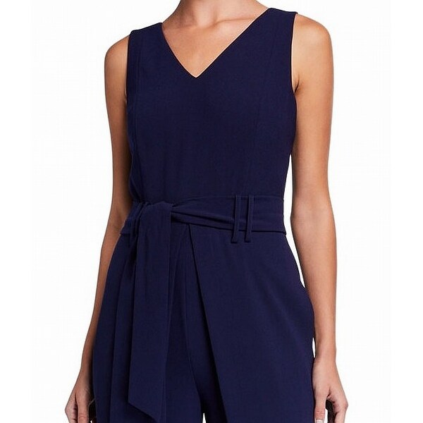 tahari navy blue jumpsuit