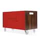 Taylor & Olive Marigold Toy Chest on Casters - Walnut Finish - Red