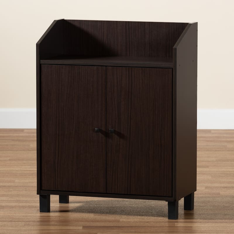 Rossin Modern 2-Door Entryway Shoe Storage Cabinet with Top Shelf