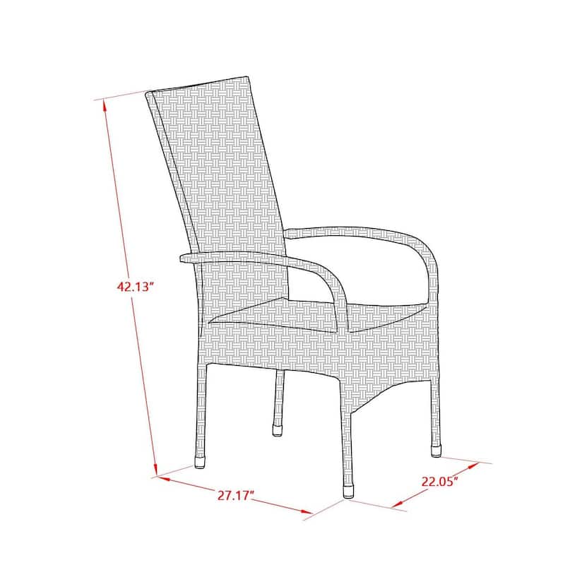 Patio Wicker Chair with Cushion - Outdoor Lounge Chair - Modern Garden Furniture