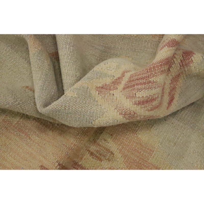Hand Woven Oriental 100% Wool Carpet Southwestern Tribal Greys & Charcoal Kilim Area Rug - 5' 6'' X 3' 2''