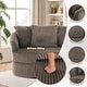 preview thumbnail 45 of 54, Oversized 43" W Plush Corduroy Recessed Arm Swivel Barrel Chair