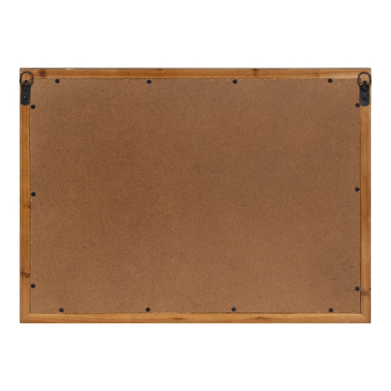 Kate and Laurel Jackson Distressed Wood Windowpane Mirror w/MetalShelf