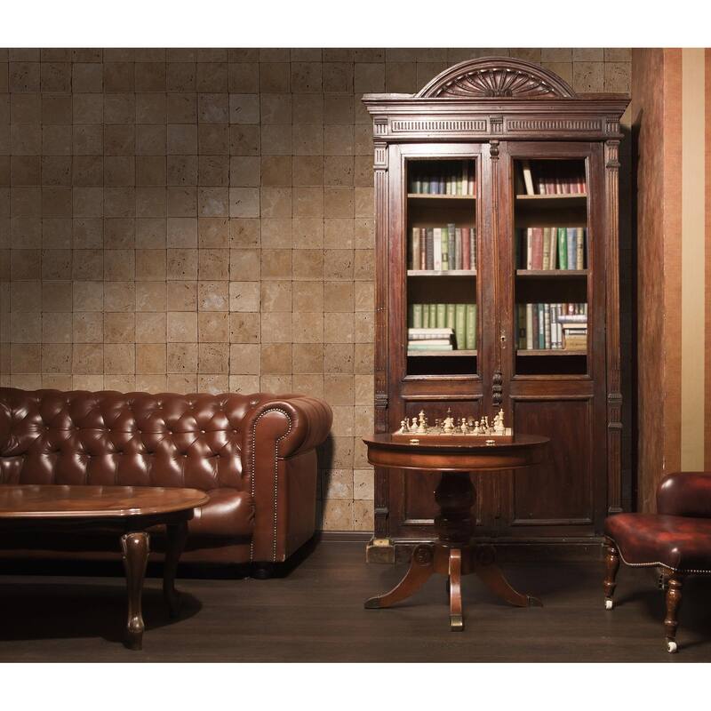 Tuscany Brown Travertine 6" x 6" Tumbled Tile