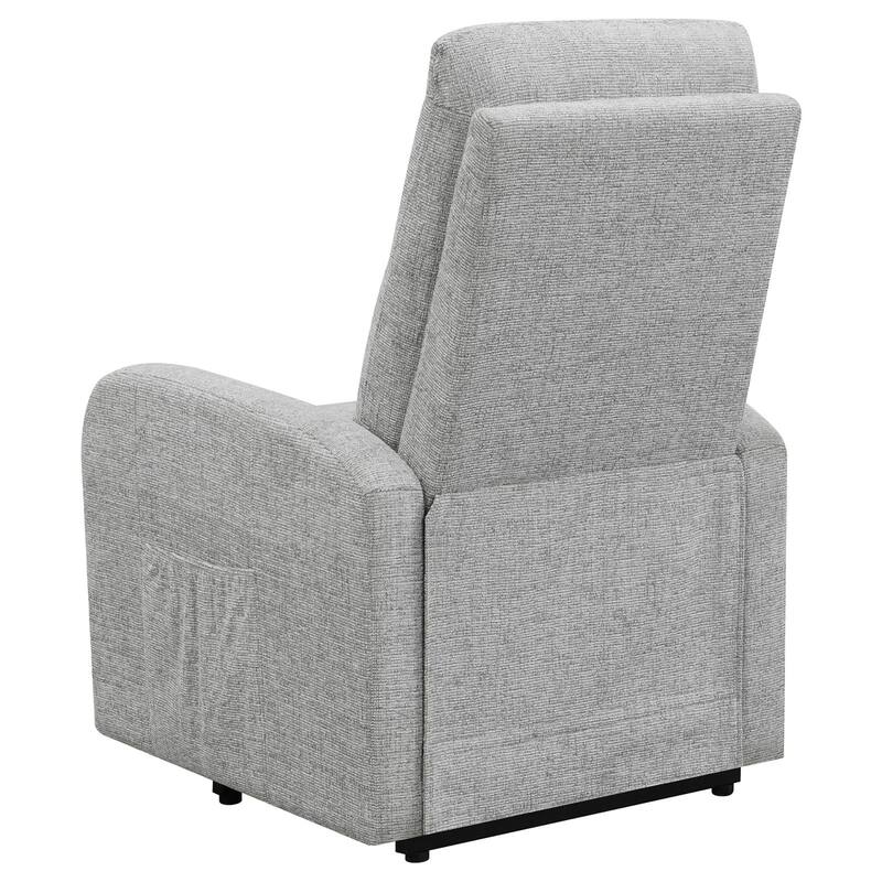 Chenille Heated Massage Power Lift Recliner with Cool Gel Memory Foam Cushion, USB Ports, Storage Pockets
