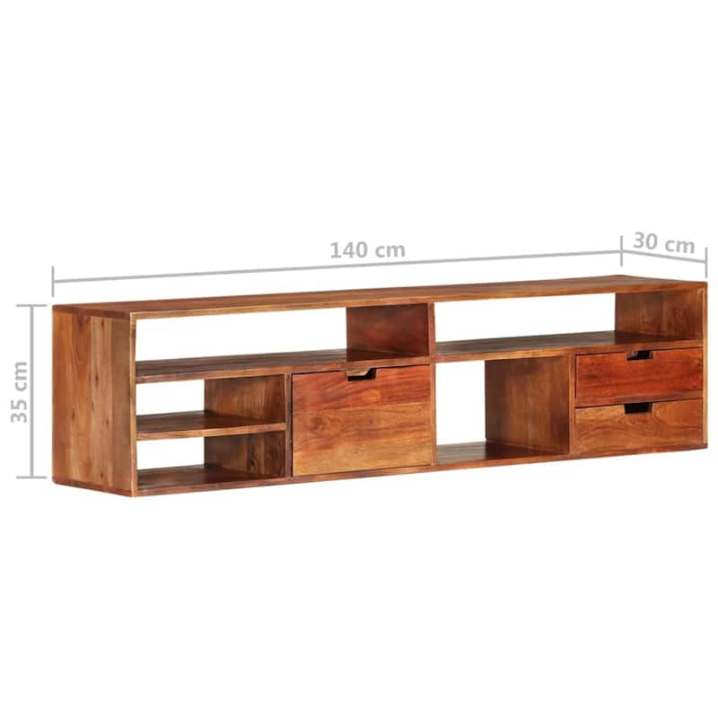 vidaXL TV Stand TV Unit Sideboard TV Console Media Unit Solid Acacia Wood
