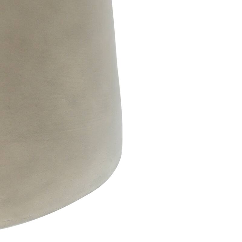 Roomfitters Outdoor Round Top MGO Drum Side Table, Modern Concrete End Table for Patio, Garden or Living Room Accent, Light Grey