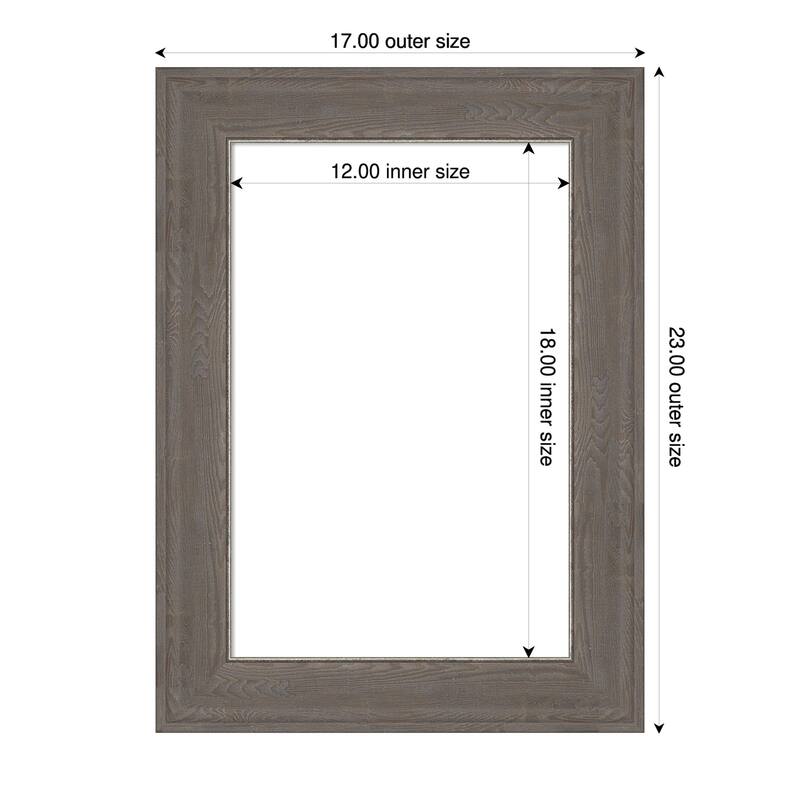 Amanti Art Alta Brown Grey Framed Dry Erase Magnetic Board - 17 x 23 in - Alta Brown Grey