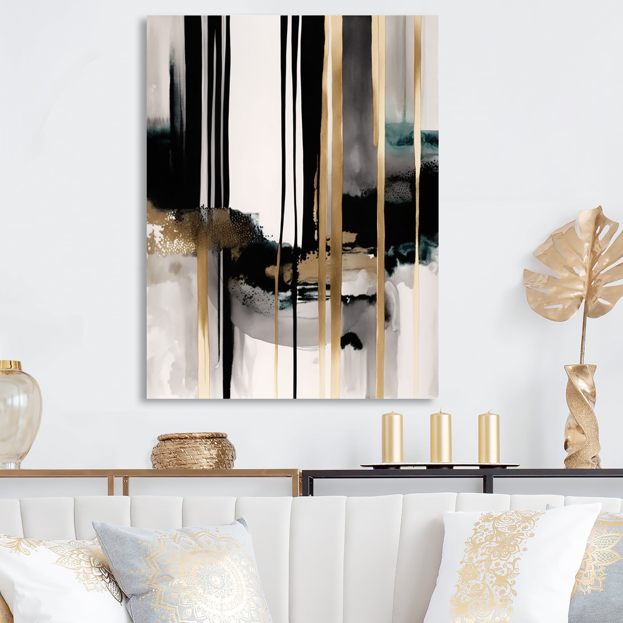 Designart 'Abstract Transitional Shapes IV' Modern Shapes Transitional Metal Wall Art