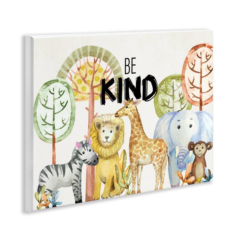 Stupell Be Kind Jungle Animals Wall Plaque Art Design By Kim Allen