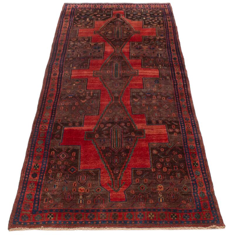 ECARPETGALLERY Hand-knotted Konya Anatolian Red Wool Rug - 4'5 x 10'9