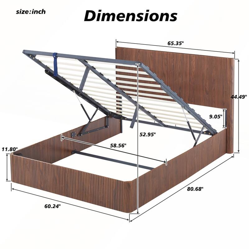 Queen Size Lift Up Storage Bed Frame