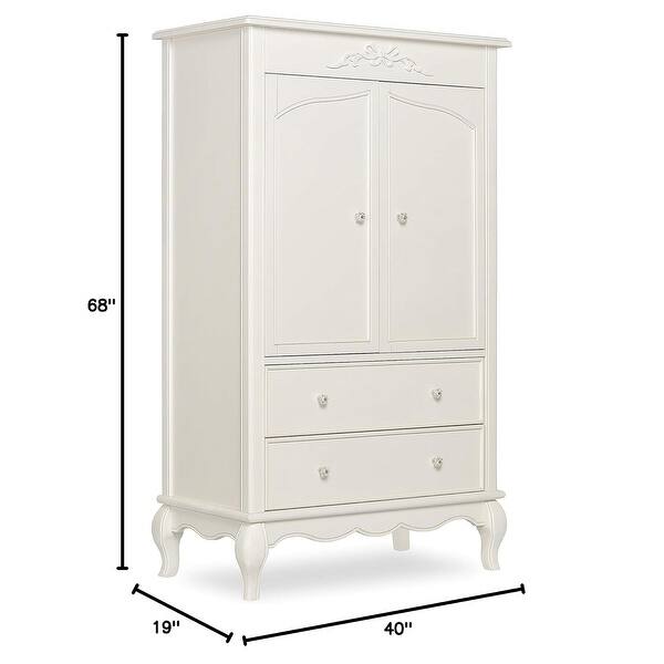 dimension image slide 0 of 2, Evolur Aurora Ivory Lace Armoire