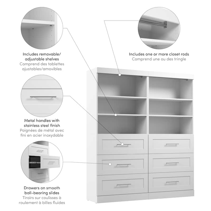 Pur 72W Closet Organizer with Drawers by Bestar