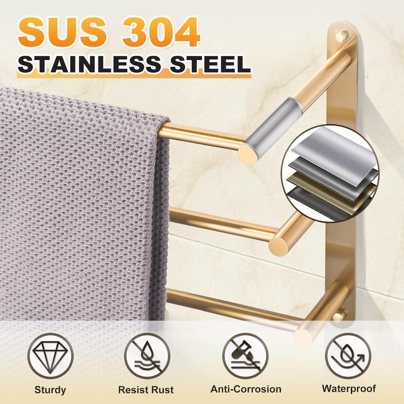 WOWOW Modern 3-Tier Wall Mounted Towel Rack