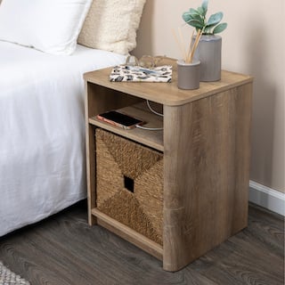 Marble and Wood End Table