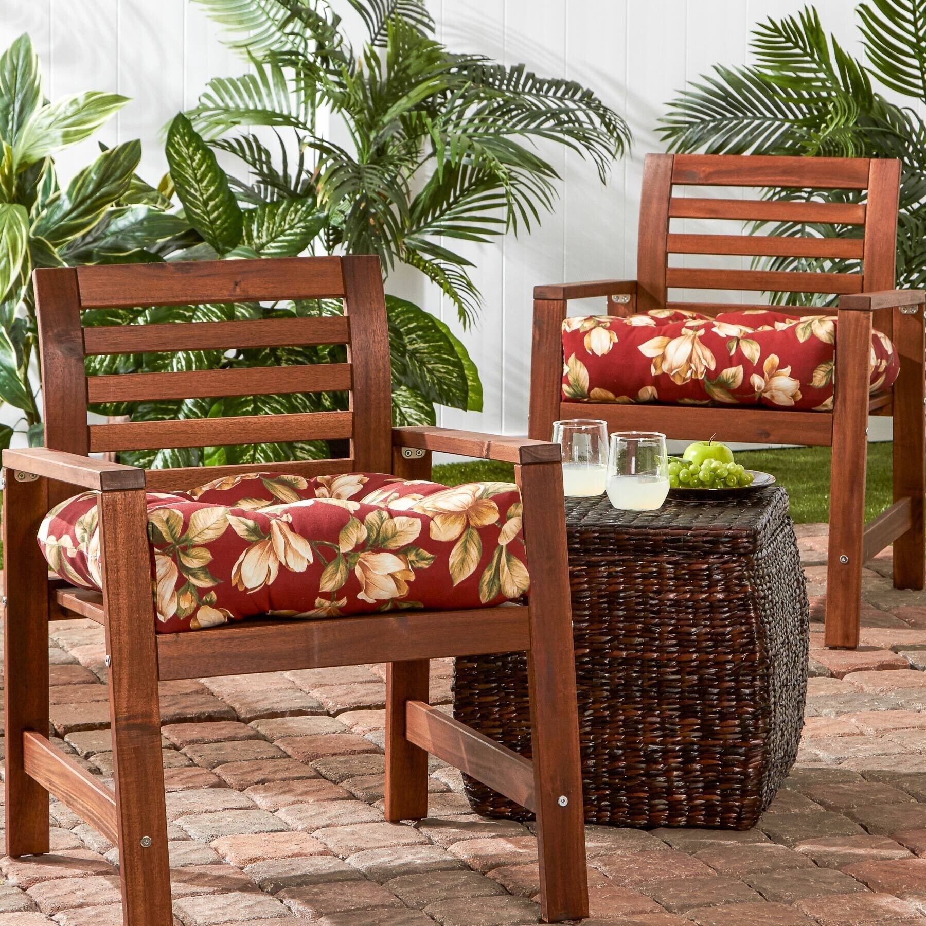Roma 20 inch Outdoor Floral Chair Cushion Set of 2 On Sale Bed Bath Beyond 22727607