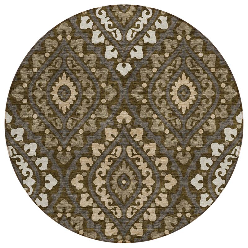 Machine Washable Indoor/ Outdoor Chantille Ttransitional Medallion Rug