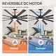 preview thumbnail 8 of 37, 72"/80" Large Windmill Ceiling Fan with Light and Remote(10 Reversible Blades)