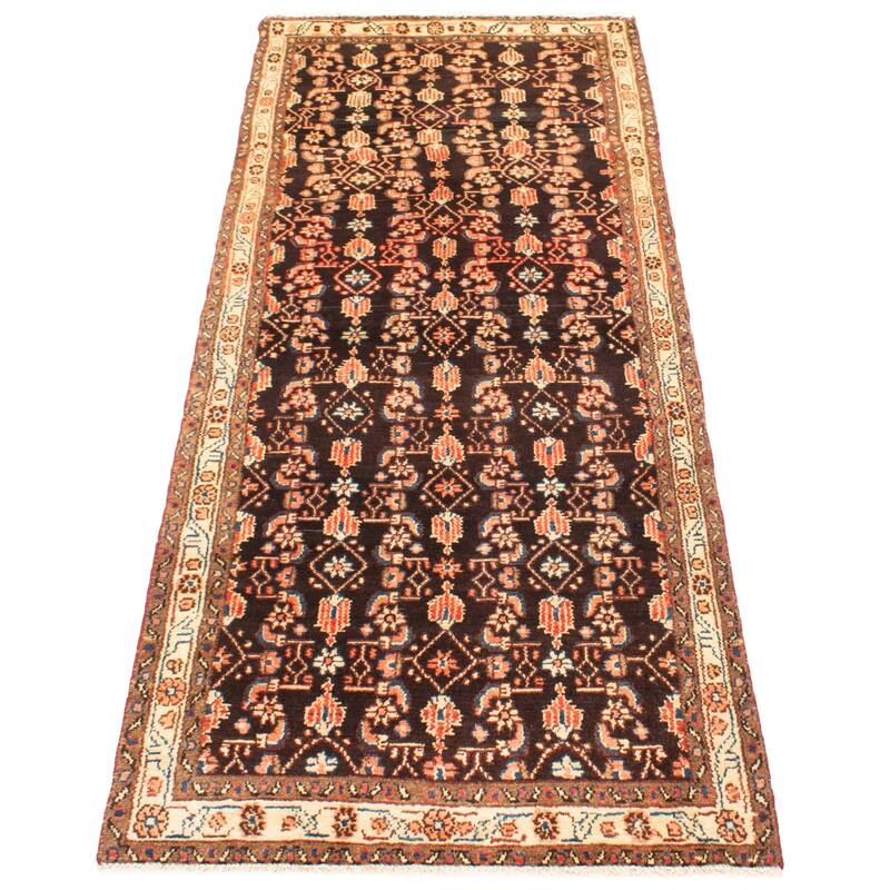 ECARPETGALLERY Hand-knotted Andelz Brown Wool Rug - 3'5 x 8'11