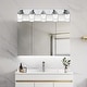 preview thumbnail 21 of 27, Modern Vanity Light with Seeded Glass Shade