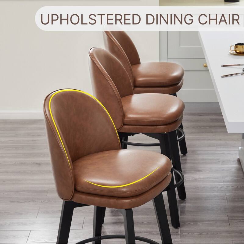 Spruce & Spring Madison Upholstered Swivel Counter Height Bar Stools