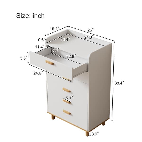 Modern Simple Style 6Drawer Chest for Kid's Bedroom, Living Room