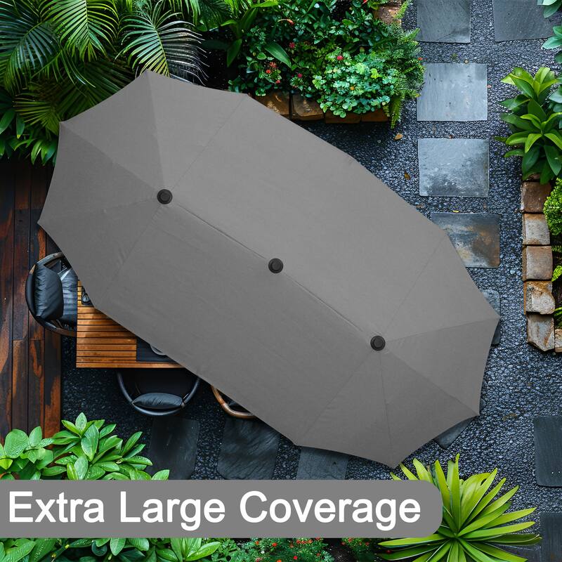 Autlaycil 13ft Extra Large Patio Umbrella with Solar Lights(Without Base)