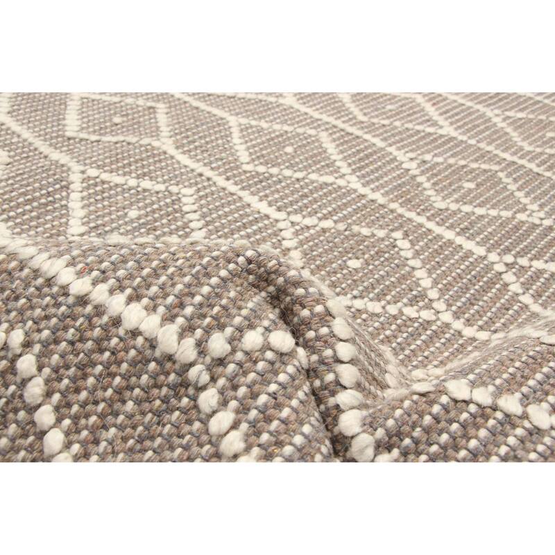 ECARPETGALLERY Braid weave Sienna Brown Wool Rug - 4'11 x 8'0