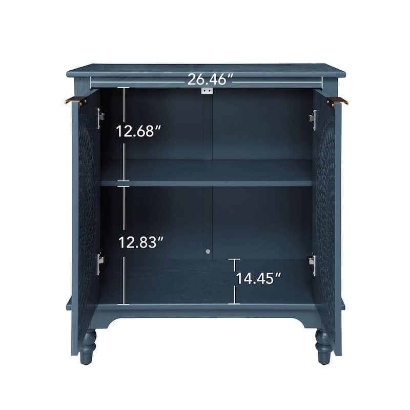 American style Hollow-Carved 2 Door Accent Cabinet Sideboard Buffet Storage Cabinet for Entryway Living Room Bedroom