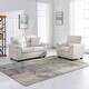 preview thumbnail 1 of 52, Morden Fort Upholstered Living Room Set chair , Loveseat,2 Pieces, Faux Leather White