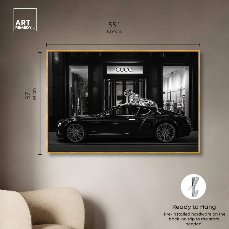 Cheetah and Sports Car Store Canvas by Art Remedy