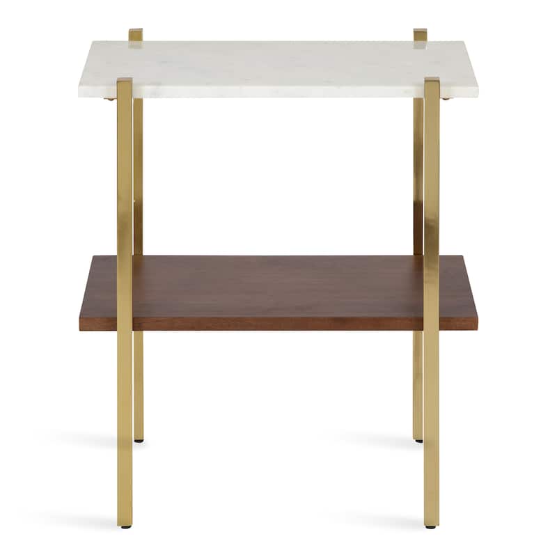 Kate and Laurel Abcott Wood and Metal Side Table - 20x12x24
