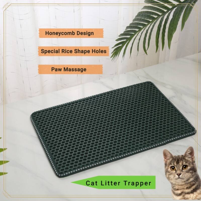 Cat Litter Mat Kitty Litter Trapping Mat Double Layer Mats