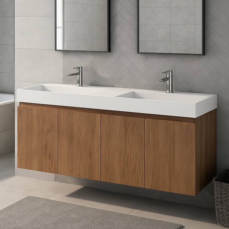 Juniper 72" Solid Surface Bathroom Vanity Top