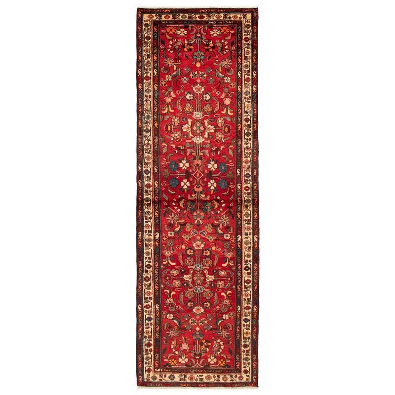 ECARPETGALLERY Hand-knotted Andelz Red Wool Rug - 3'4 x 10'8 - Red - 3'4 x 10'8