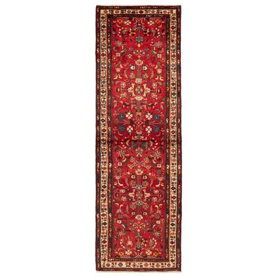 ECARPETGALLERY Hand-knotted Andelz Red Wool Rug - 3'4 x 10'8